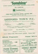 Ashford Town v Crawley Town 24-Nov-1973