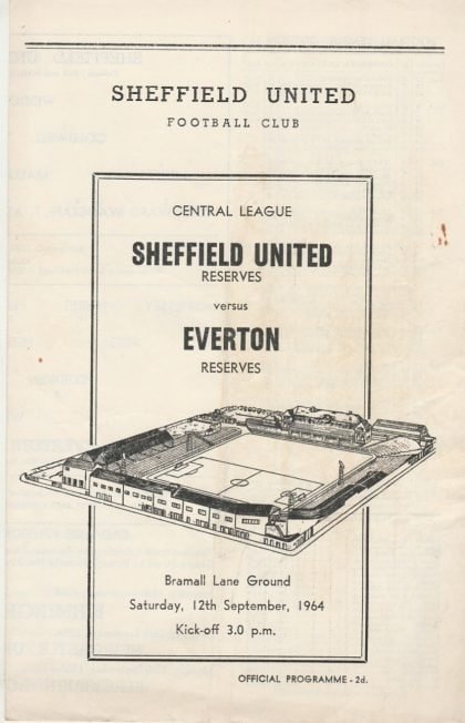 Sheffield United Reserves v Everton Reserves 12-Sep-1964