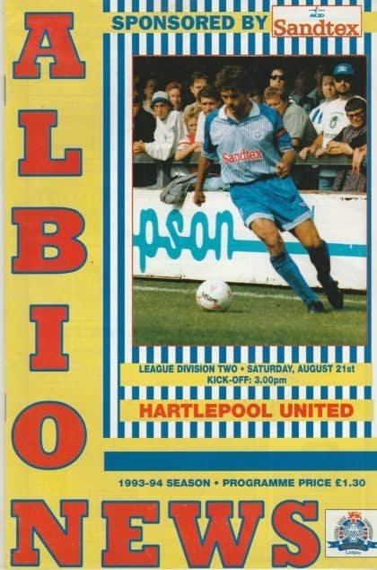 Brighton & Hove Albion v Hartlepool United 21-Aug-1993
