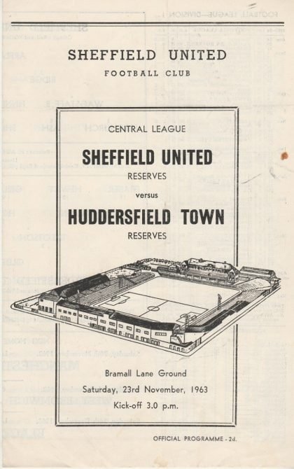 Sheffield United Reserves v Huddersfield Town Reserves 23-Nov-1963