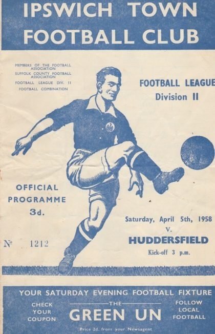 Ipswich Town v Huddersfield Town 05-Apr-1958
