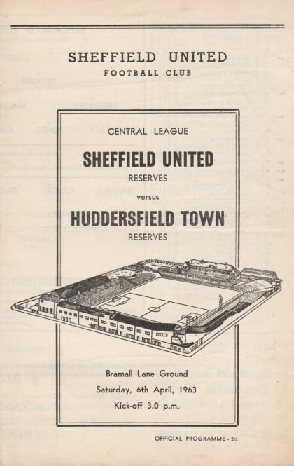 Sheffield United Reserves v Huddersfield Town Reserves 06-Apr-1963