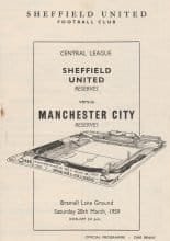 Sheffield United Reserves v Manchester City Reserves 28-Mar-1959