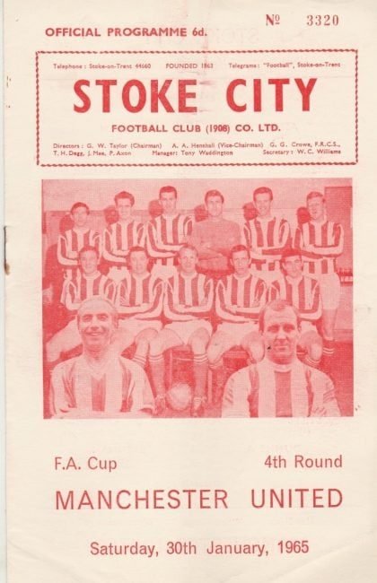 Stoke City v Manchester United   30-Jan-1965