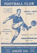 Ipswich Town v Middlesbrough 22-Feb-1958
