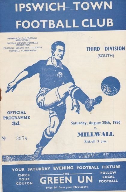 Ipswich Town v Millwall 25-Aug-1956