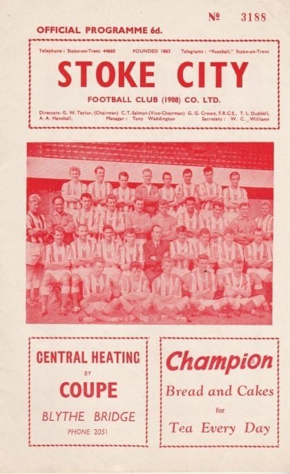 Stoke City v Norwich City 20-Oct-1962