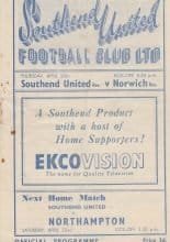 Southend United Reserves v Norwich City Reserves 20-Apr-1950