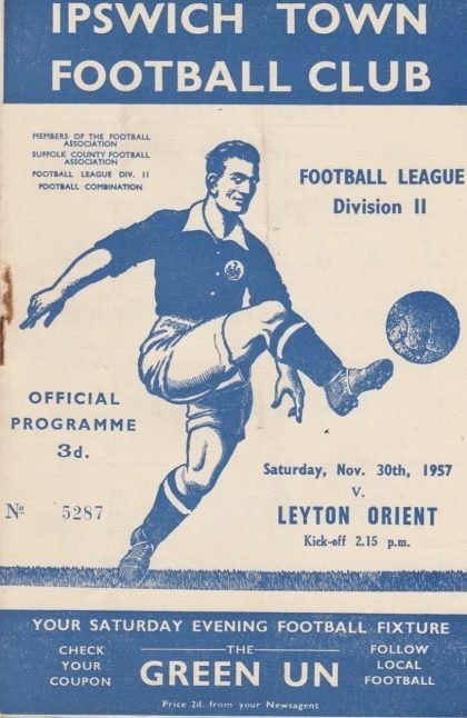 Ipswich Town v Leyton Orient 30-Nov-1957