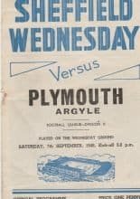 Sheffield Wednesday v Plymouth Argyle 07-Sep-1946