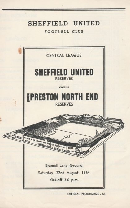 Sheffield United Reserves v Preston North End Reserves 22-Aug-1964