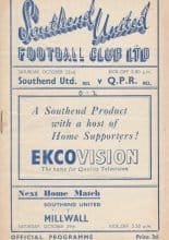 Southend United Reserves v Queens Park Rangers Reserves 22-Oct-1949