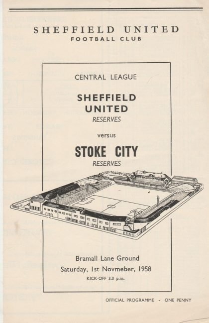 Sheffield United Reserves v Stoke City Reserves 01-Nov-1958