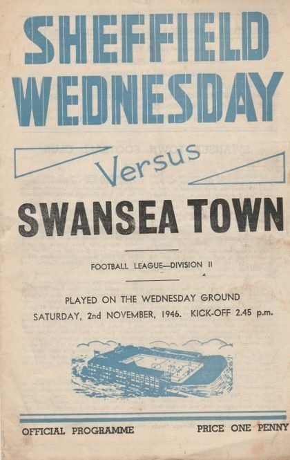 Sheffield Wednesday v Swansea Town 02-Nov-1946