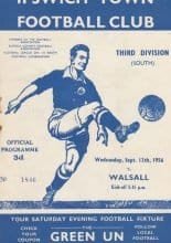 Ipswich Town v Walsall 12-Sep-1956