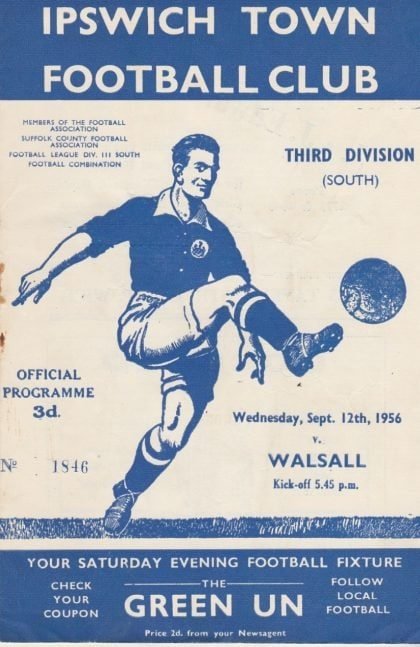 Ipswich Town v Walsall 12-Sep-1956