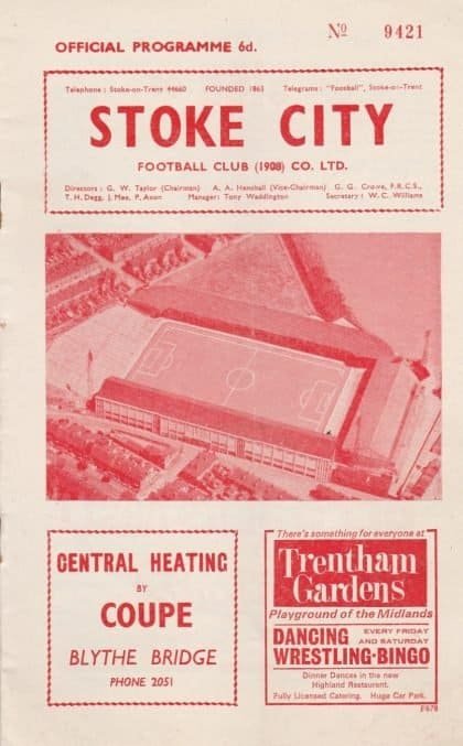 Stoke City v West Bromwich Albion  16-Jan-1965