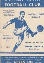 Ipswich Town v Derby County  08-Feb-1958