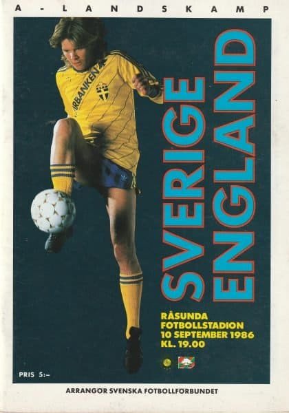 Sweden v England 10-Sep-1986