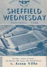 Sheffield Wednesday v Aston Villa 28-Aug-1954