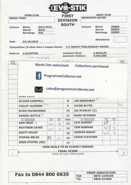 Brigg Town v Bedworth United 02-Oct-2010