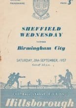 Sheffield Wednesday v Birmingham City 28-Sep-1957
