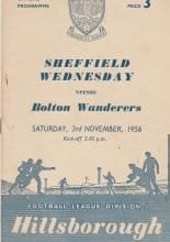 Sheffield Wednesday v Bolton Wanderers 03-Nov-1956