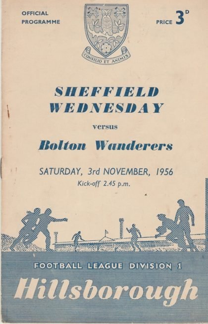 Sheffield Wednesday v Bolton Wanderers 03-Nov-1956