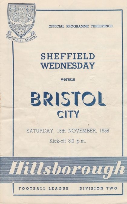 Sheffield Wednesday v Bristol City  15-Nov-1958
