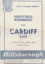 Sheffield Wednesday v Cardiff City  11-Apr-1959