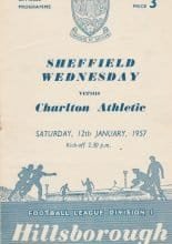Sheffield Wednesday v Charlton Athletic 12-Jan-1957