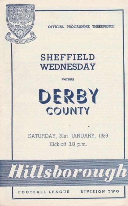 Sheffield Wednesday v Derby County 31-Jan-1959