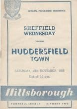 Sheffield Wednesday v Huddersfield Town  29-Nov-1958
