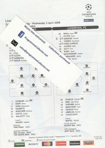 Arsenal v Liverpool 02-Apr-2008