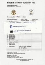 Hitchin Town v Luton Town 17-Jul-2014