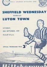 Sheffield Wednesday v Luton Town  26-Sep-1959