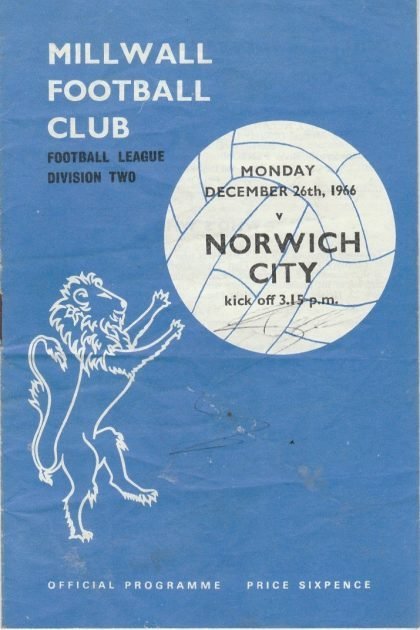 Millwall v Norwich City 26-Dec-1966