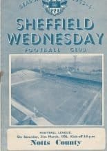 Sheffield Wednesday v Notts County  31-Mar-1956