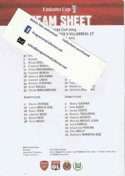 Arsenal v Villarreal   26-07-2015