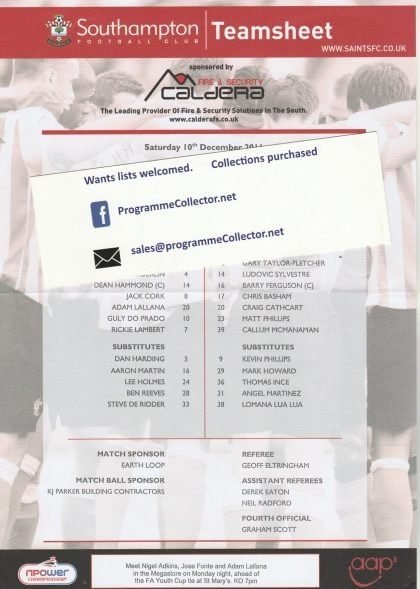 Southampton v Blackpool 10-Dec-2011