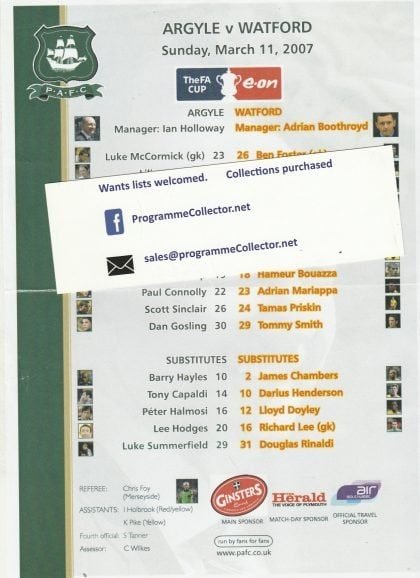 Plymouth Argyle v Watford 11-Mar-2007