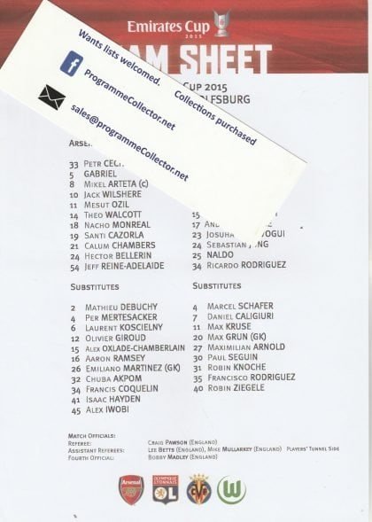 Arsenal v Wolfsburg   26-07-2015