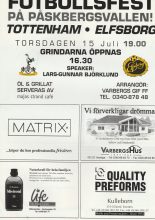 Elfsborg v Tottenham Hotspur 15-Jul-1998