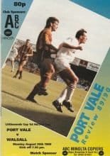 Port Vale v Walsall  29-Aug-1989