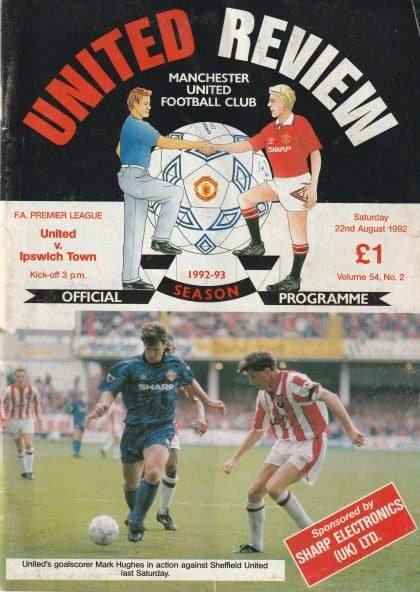 Manchester United v Ipswich Town  22-Aug-1992