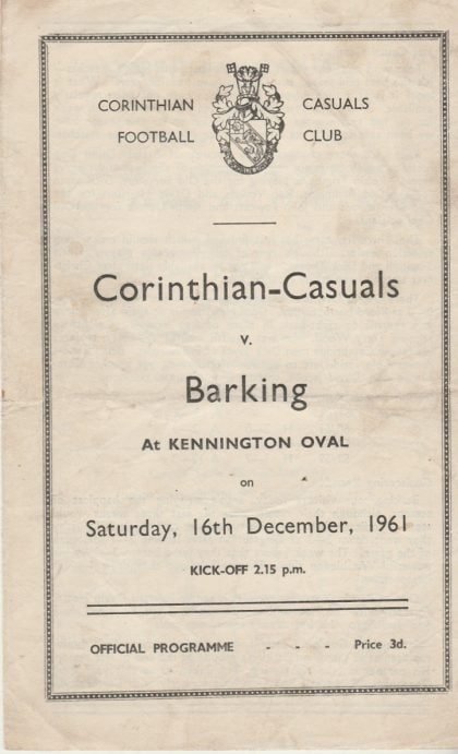 Corinthian Casuals v Barking  16-Dec-1961