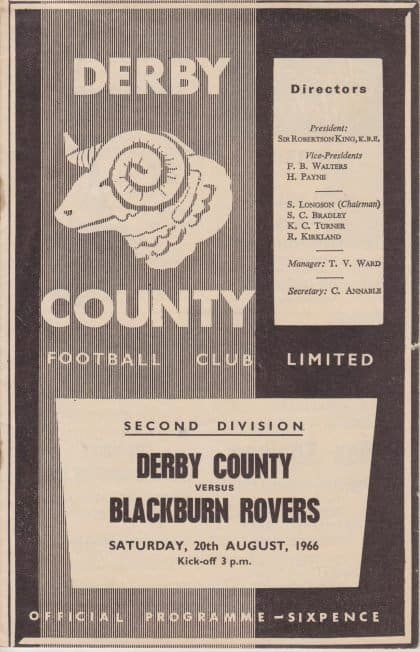 Derby County v Blackburn Rovers 01-Feb-1958