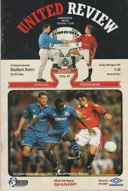 Manchester United v Blackburn Rovers 25-Aug-1996