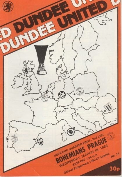 Dundee United v Bohemians Prague 16-Mar-1983