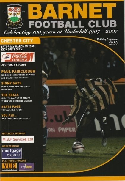 Barnet v Chester City 15-Mar-2008